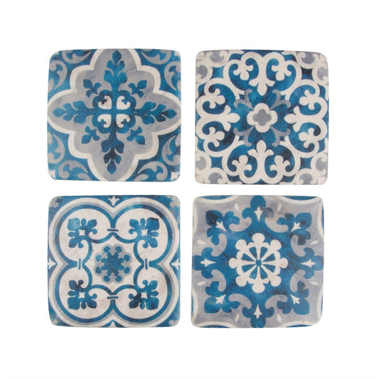 Mediterranean Mosaic Santorini Coasters  - Set of 4