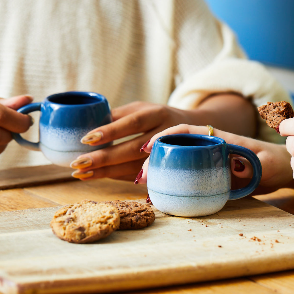 Mojave Glaze Espresso Blue Mug - Set of 2