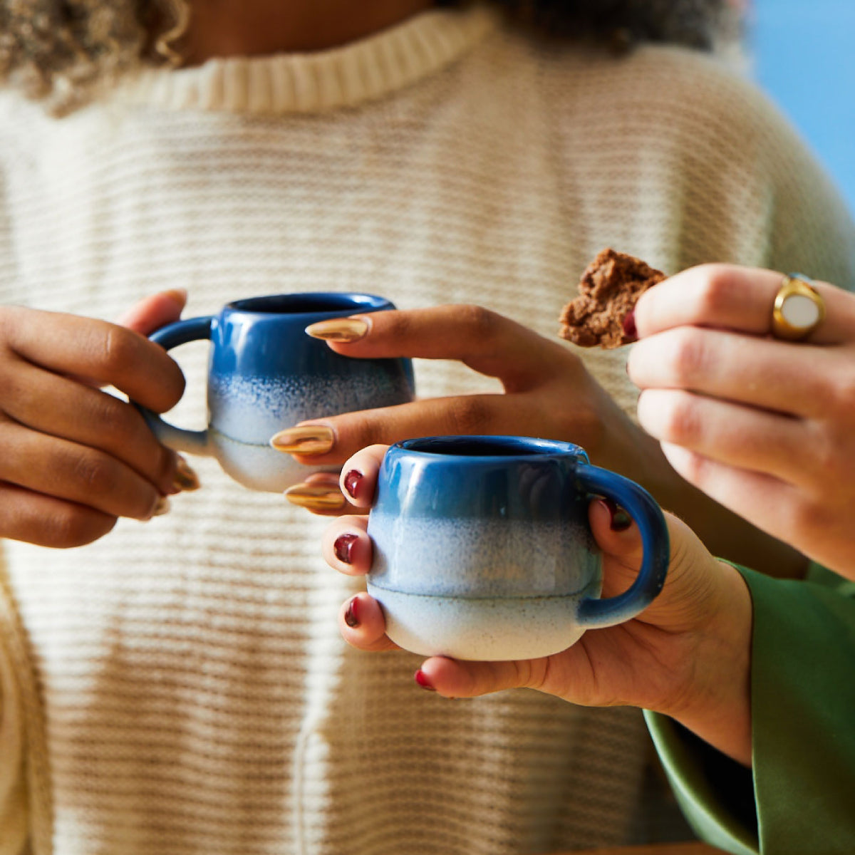 Mojave Glaze Espresso Blue Mug - Set of 2