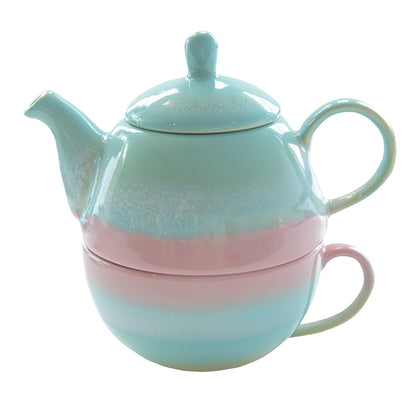 Pastel Ombre Tea For One Pink & Green