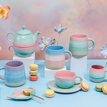 Pastel Ombre Tea For One Pink & Green