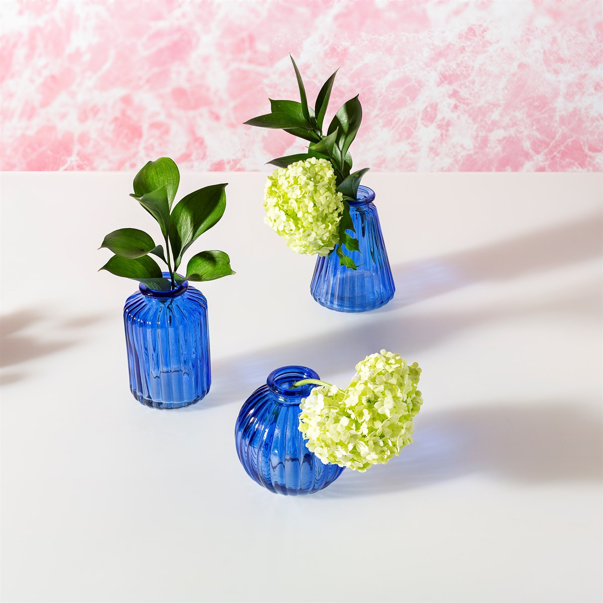 Cobalt Blue Glass Bud Vases -  Set of 3