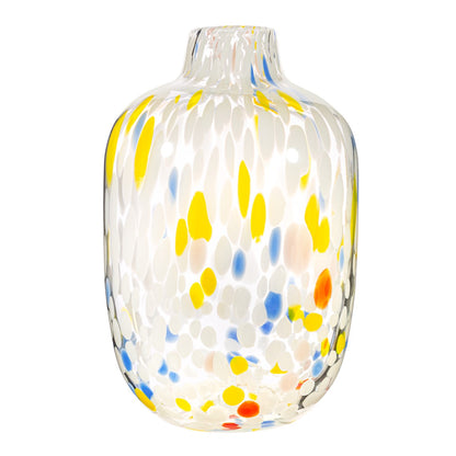 Large Multicoloured Speckled Glass Vase