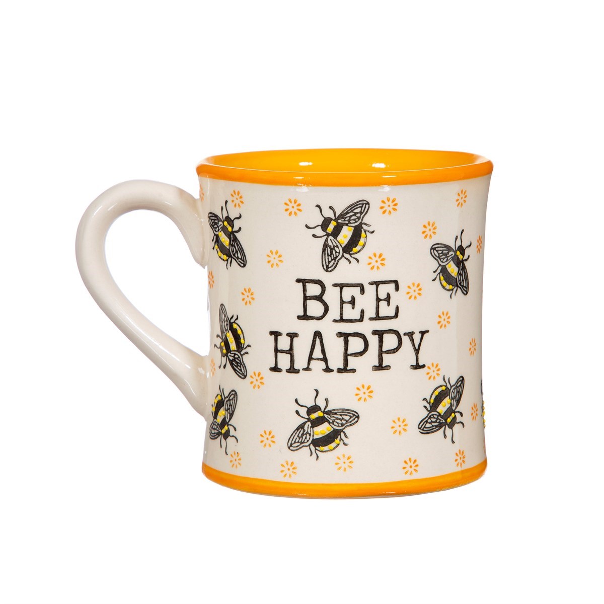 Bee Happy Yellow Mug