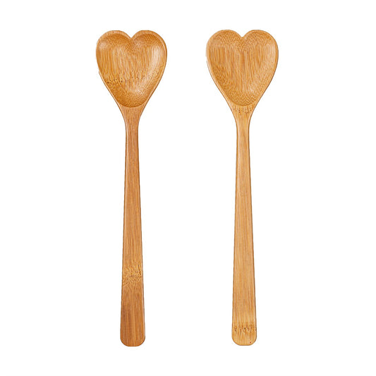 Heart Bamboo Salad Servers