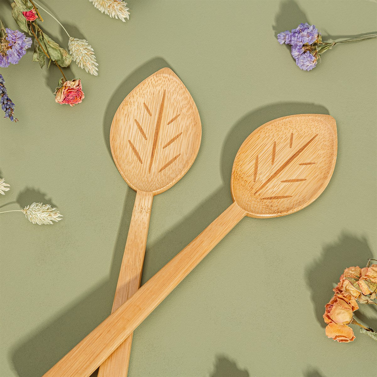 Leaf Bamboo Salad Servers