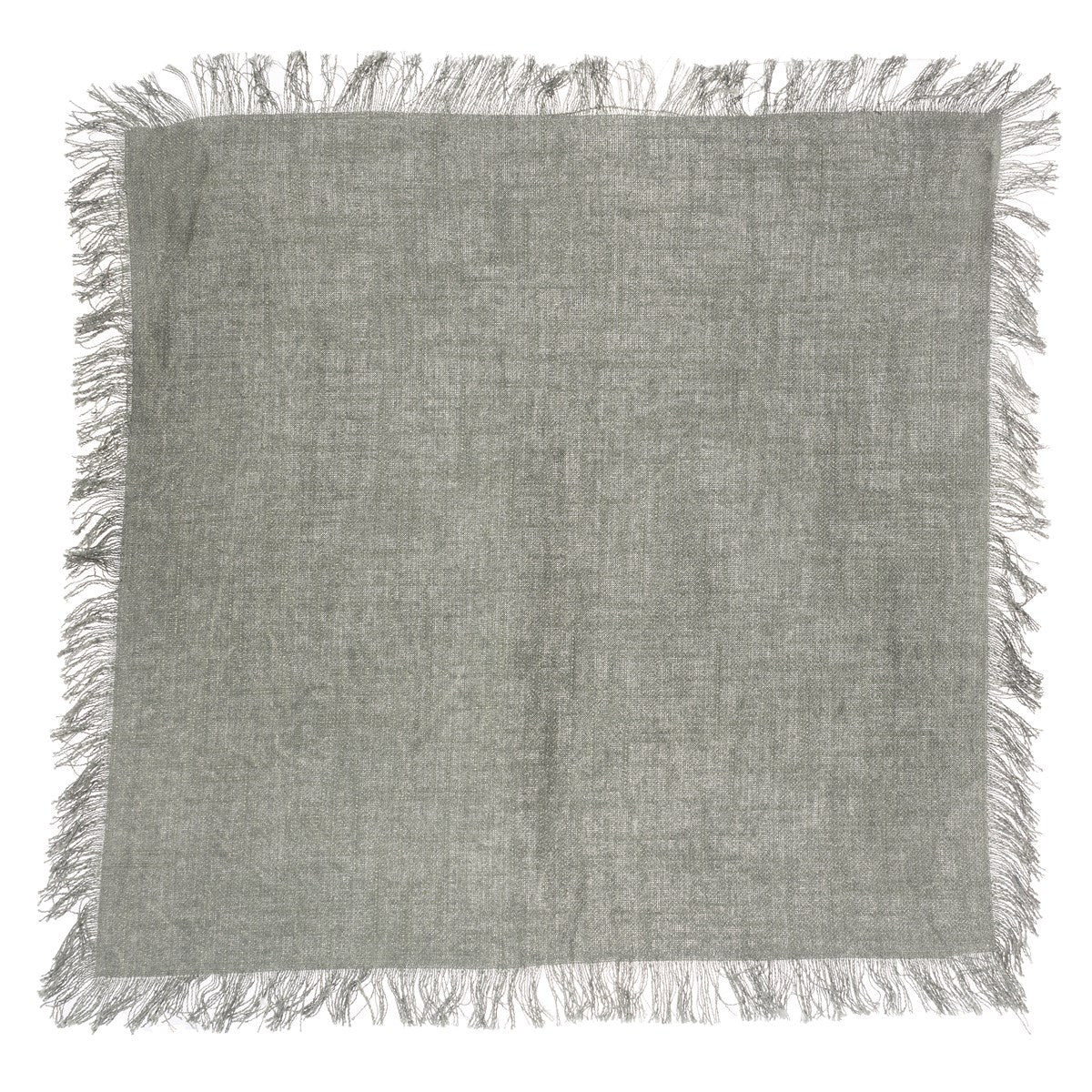 Grey Stonewash Napkins with Fringed Edge - Set of 2