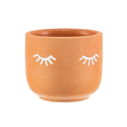 Mini Eyes Shut Terracotta Planter