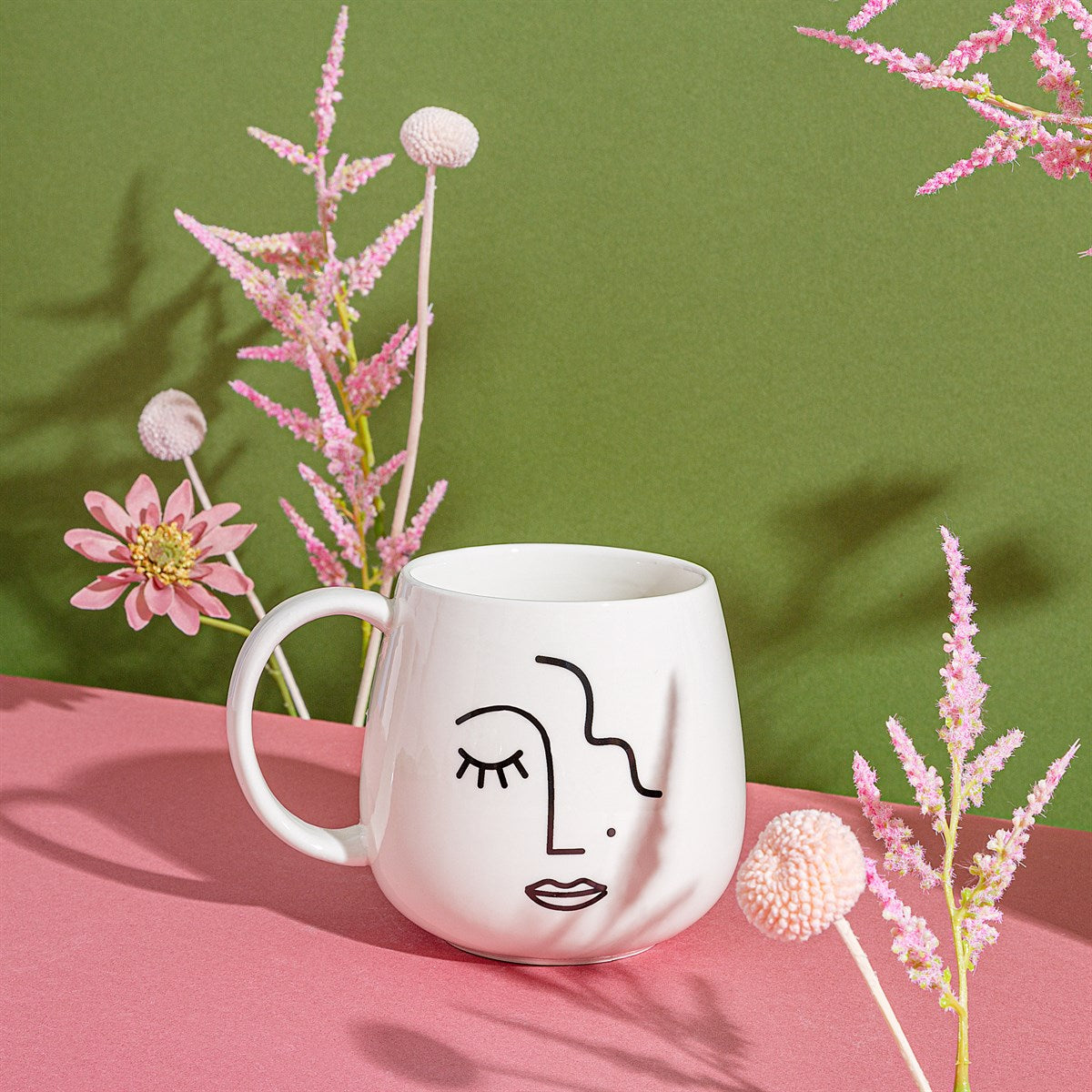 Abstract Face White Mug