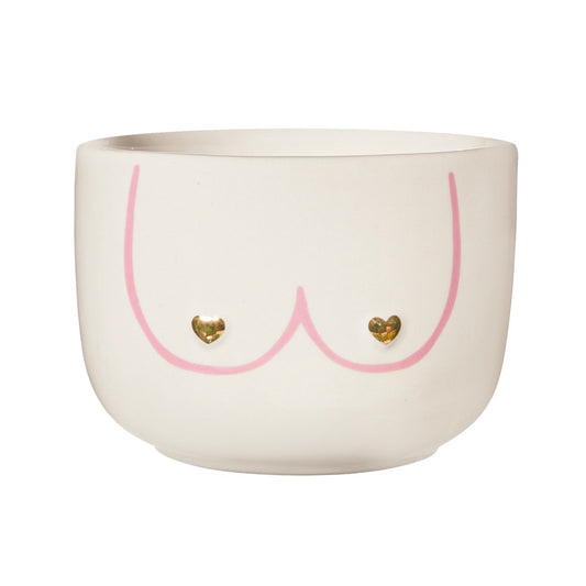 Large Girl Power Boobies White Planter