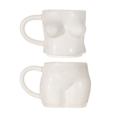 Body Stacking Mugs White - Set of 2