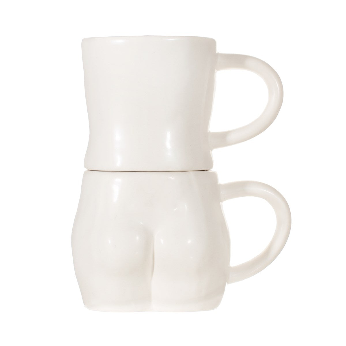 Body Stacking Mugs White - Set of 2