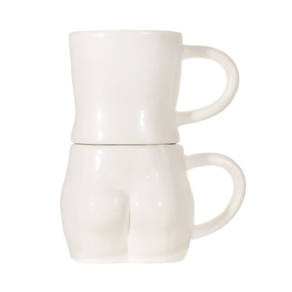 Body Stacking Mugs White - Set of 2