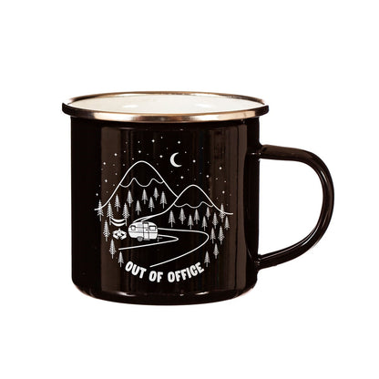 Out Of Office Enamel Black Mug