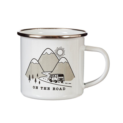 On The Road Enamel White Mug