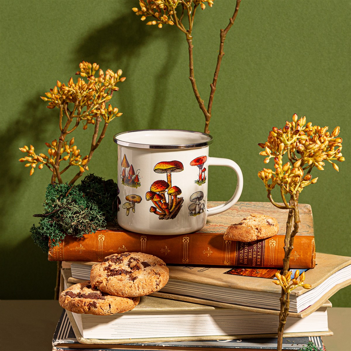 Vintage Mushroom Enamel Mug