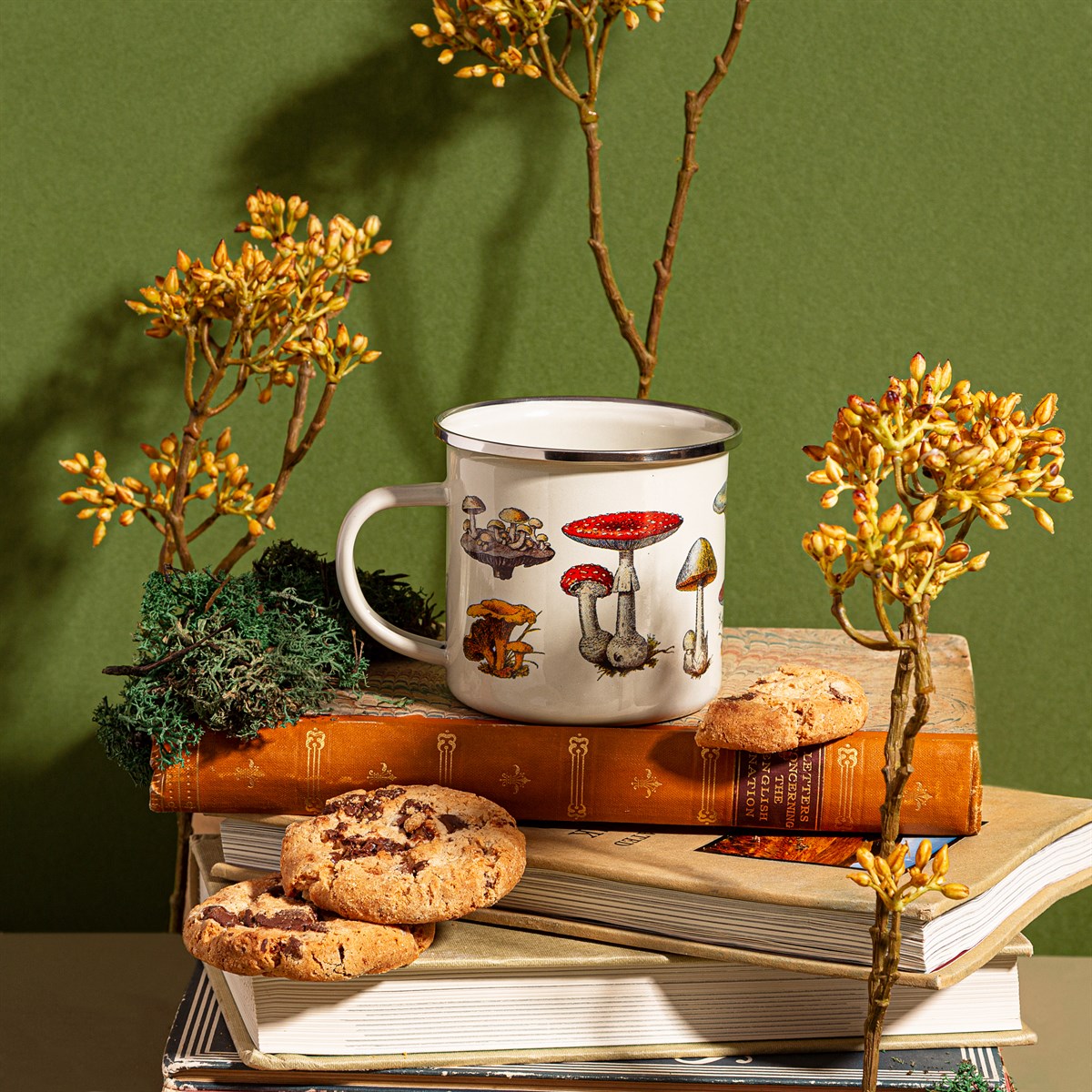 Vintage Mushroom Enamel Mug