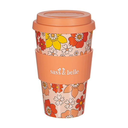 70's Floral Travel Coffee Cup