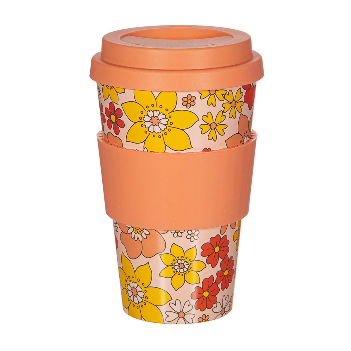 70's Floral Travel Coffee Cup