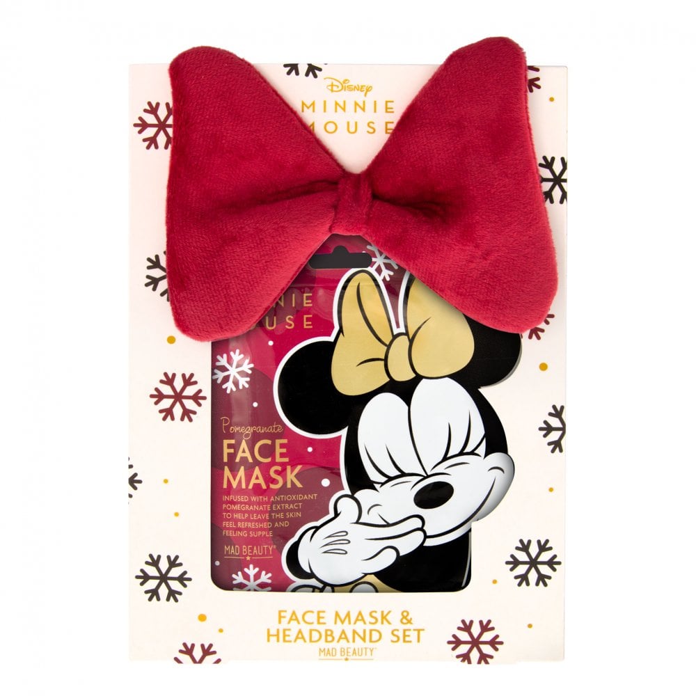 Minnie Burgundy Face Mask & Headband Set